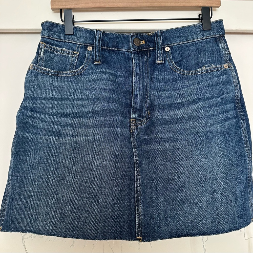 Madewell Raw Hem Denim‎ Mini Skirt